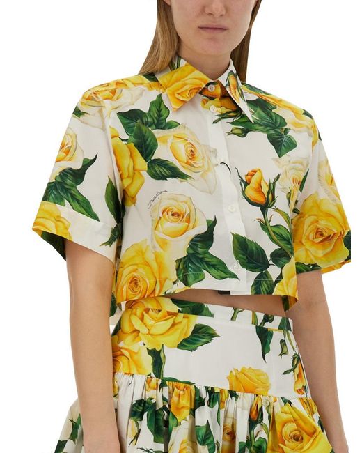 Dolce & Gabbana Yellow "Rose" Shirt