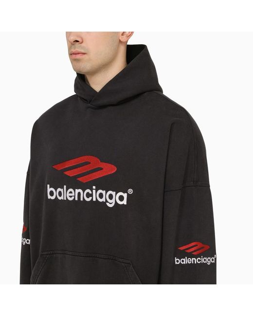 Balenciaga Icon B Sport Hoodie Black/red for men