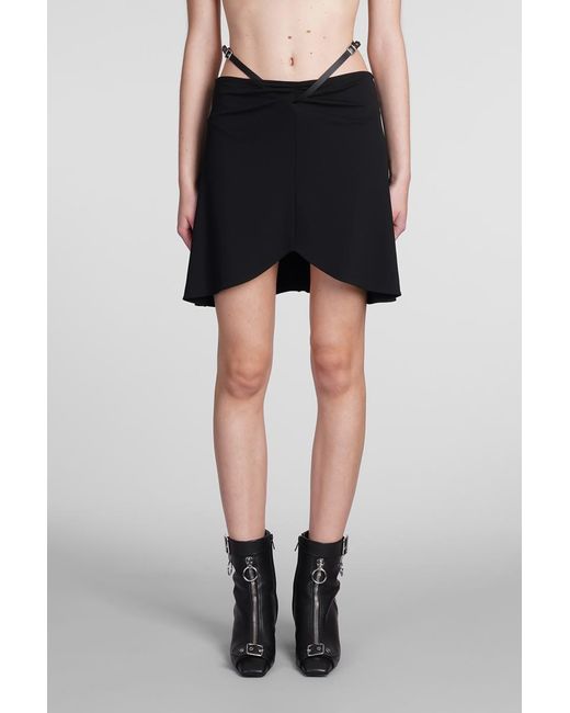 Courreges Draped Viscose Asymmetrical Skirt in Black Lyst Canada