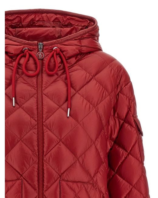 Moncler Red Diamond Quilting Down Jacket