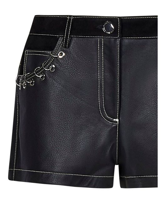 Pinko Black Shorts With Piercing Details