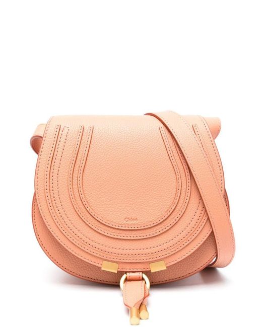 Chloé Pink Marcie Small Leather Crossbody Bag