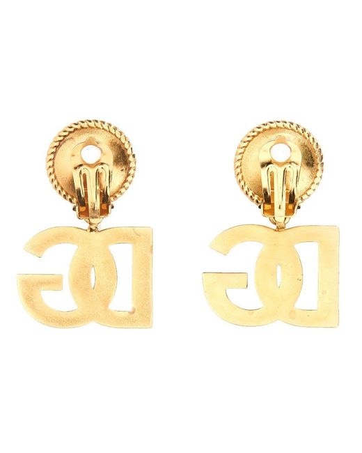 Dolce & Gabbana Metallic Logo Earrings