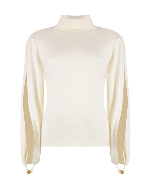 Chloé White Wool Turtleneck Sweater