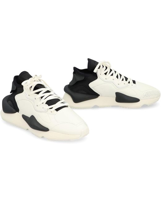 Y-3 White Kaiwa Leather And Fabric Low-Top Sneakers for men