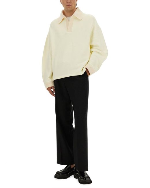 Jacquemus Natural Long Sleeve "Stitch" Polo Shirt for men