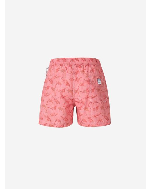 Fedeli Pink Animal Motif Swimsuit for men