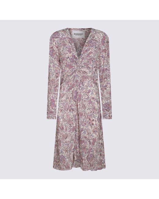 Isabel Marant Purple Ecru And Cotton Dress