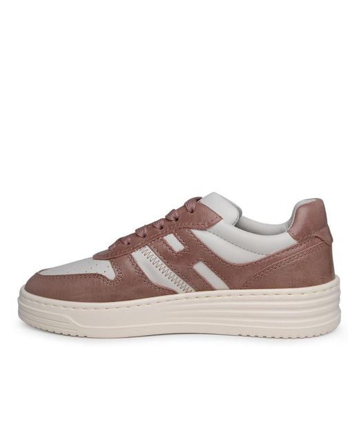 Hogan Brown Two-color Leather Sneakers