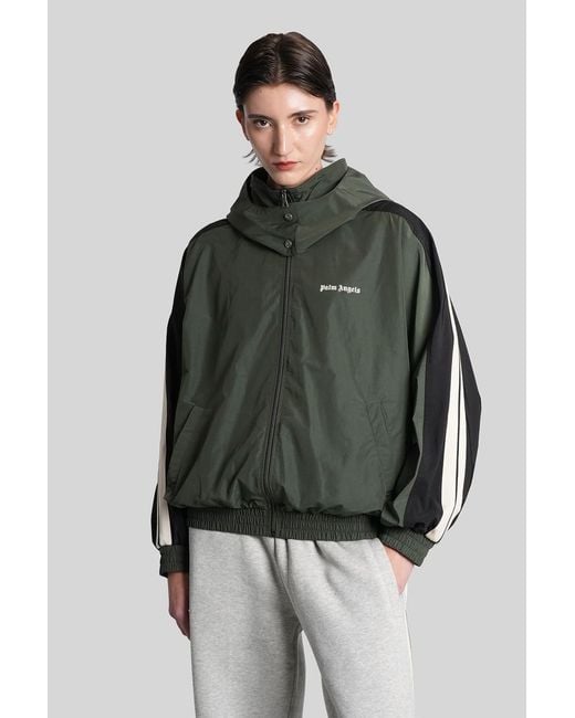 Palm Angels Green Jacket With Logo