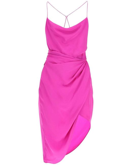 GAUGE81 'shiroi Midi' Silk Dress in Pink | Lyst