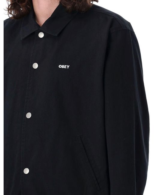 Obey Blue Icon Face Varsity Jacket for men