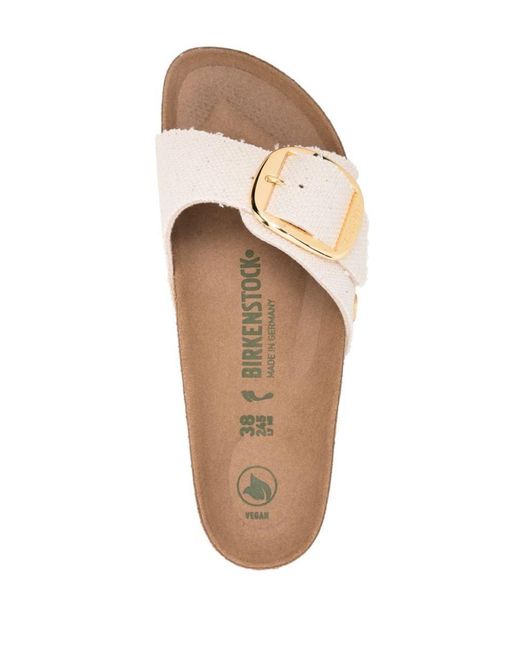 Birkenstock White Madrid Big Buckle Sandals