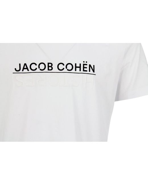 Jacob Cohen White Histores Short-Sleeved Crew-Neck T.Shirt for men