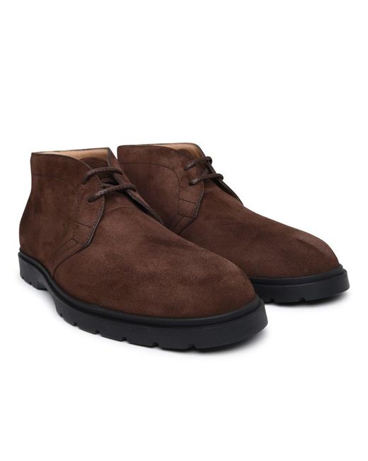 Tod's Brown Suede Boots for men