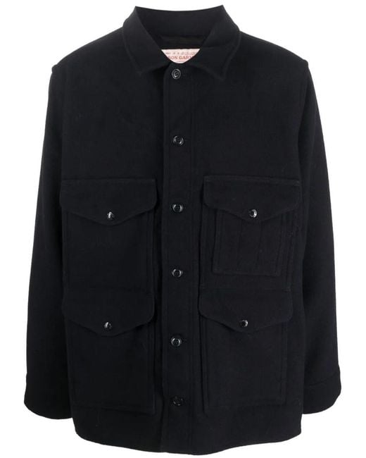 Filson Black "Mackinaw Cruiser 26Oz Wool" Jacket for men