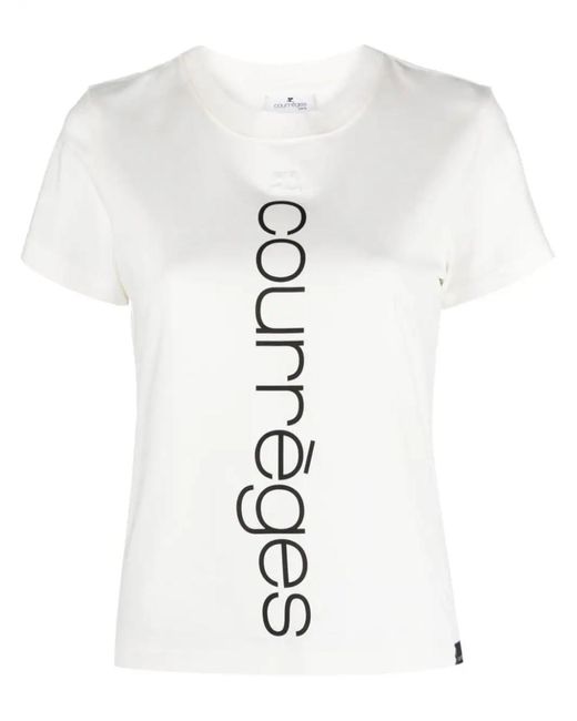 Courreges White Logo Cotton T-shirt