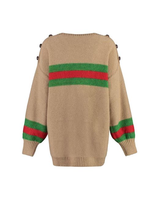 Gucci Natural Crew-neck Wool Sweater