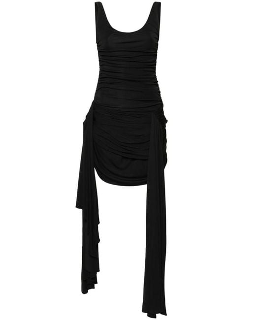 Mugler Black Draped Mini Dress