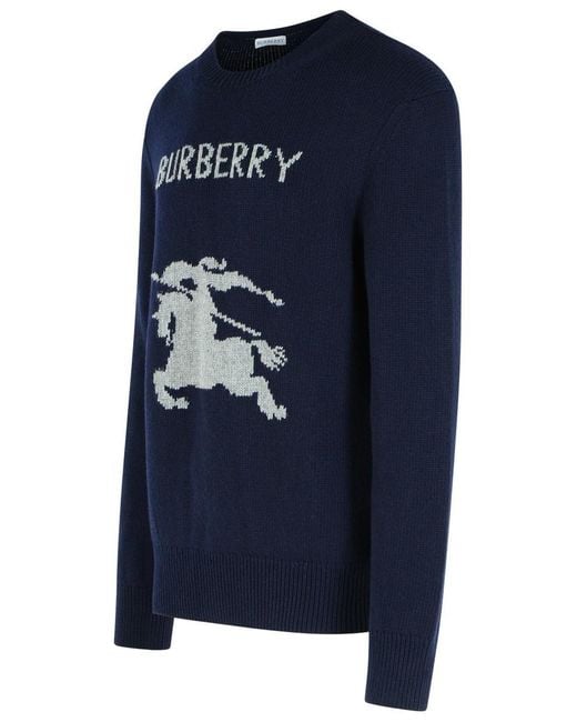 Burberry Blue 'Snowdonia' Wool And Cashmere Sweater for men
