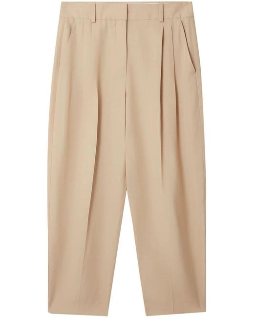 Stella McCartney Natural Pleated Tailored Trousers