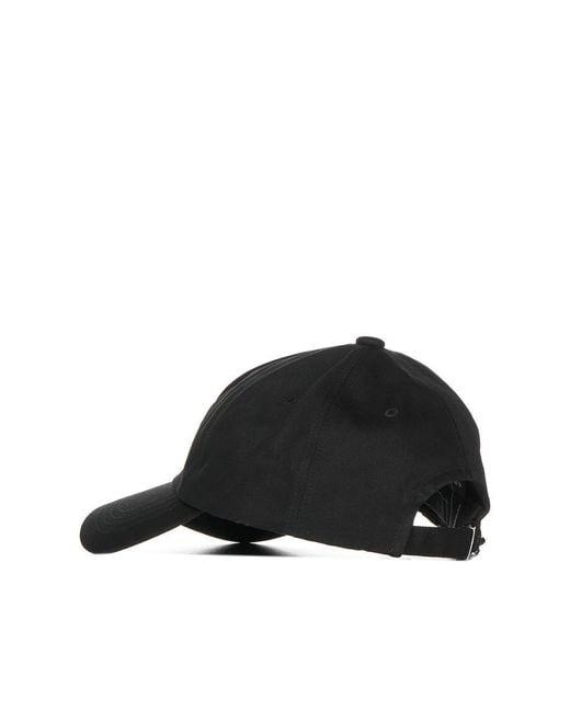 we11done Black Logo Cotton Baseball Cap for men