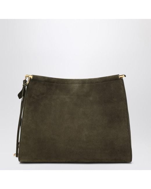 Alaïa Green Le Click Medium Square Khaki Nubuck Bag