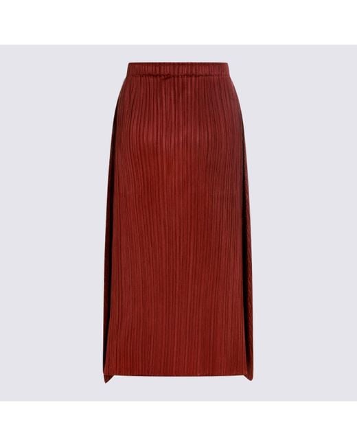 Pleats Please Issey Miyake Red Skirt