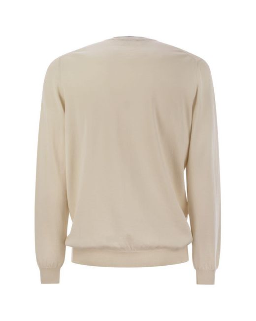 Fay Natural Cotton Crew-Neck Jumper for men