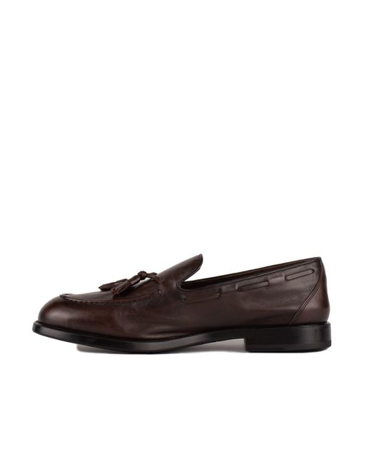Alexander Hotto Brown Smooth Ebony Leather Loafer for men