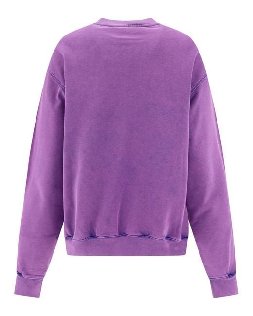 Acne Purple Sweatshirt With Blurred Logo