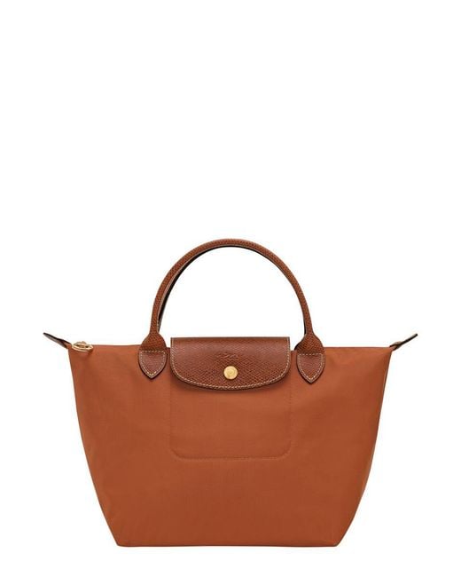 Longchamp Brown 'Le Pliage S' Handbag With Engraved Logo