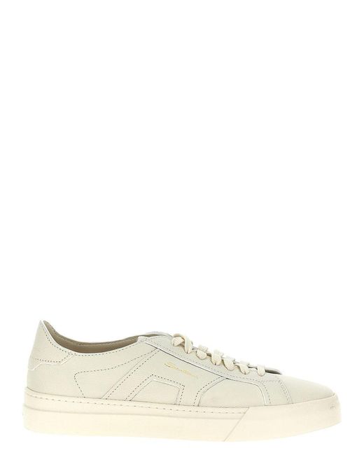 Santoni White 'Double Buckle' Sneakers for men
