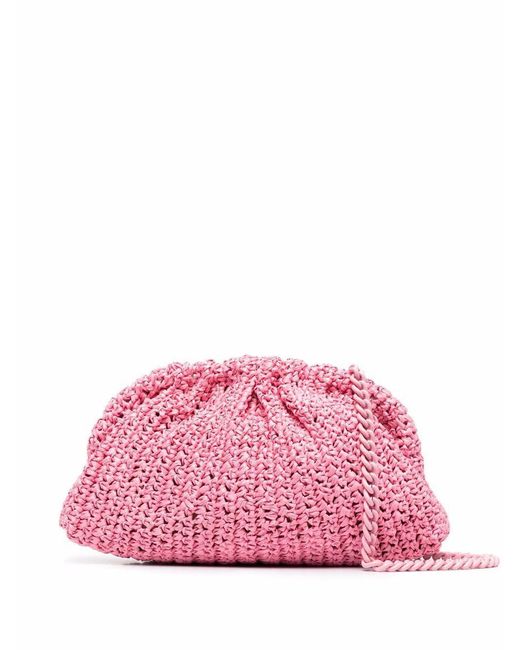 Maria La Rosa Pink Game Crochet Solid Bag Bags
