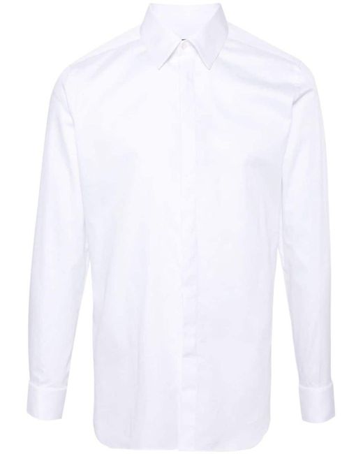 Corneliani White Classic Collar Shirt for men
