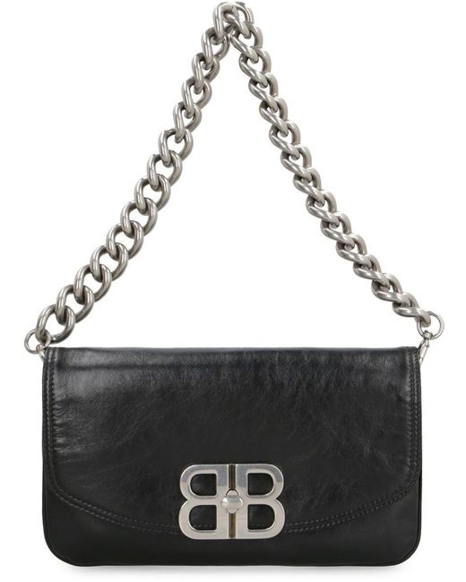 BB chain leather crossbody bag