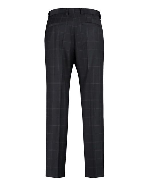 Boss Blue Stretch Wool Trousers for men