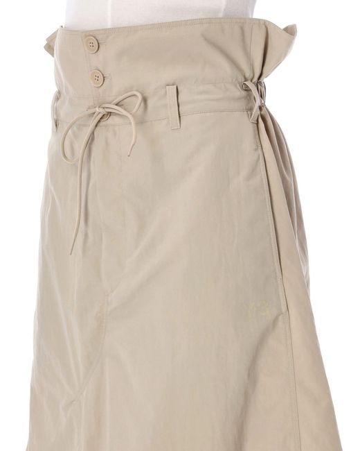 Y-3 Natural Paper-Bag Long Skirt