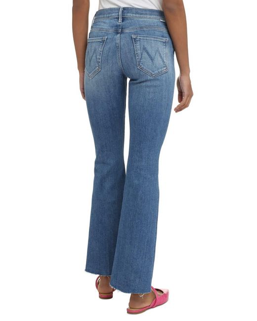 Mother Blue The Weekender Fray 5-pocket Straight-leg Jeans