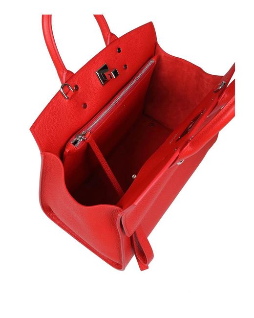 Ferragamo Red Studio Sof Leather Handbag