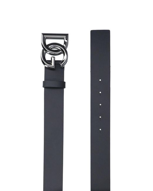 Dolce & Gabbana Black Leather Dg Belt for men