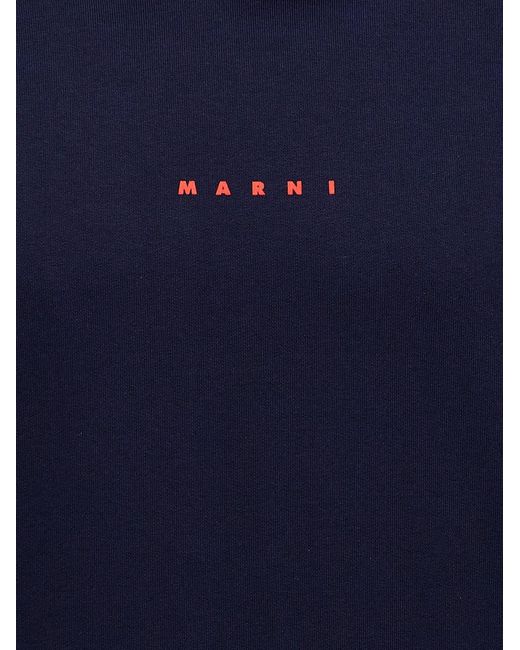 Marni Blue Logo Hoodie for men