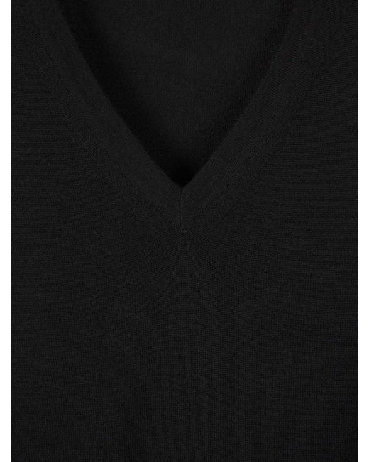 Loro Piana Black Cashmere V-neck Sweater for men