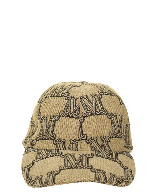Max Mara Capy - Baseball Cap In Jacquard Fabric in Natural | Lyst