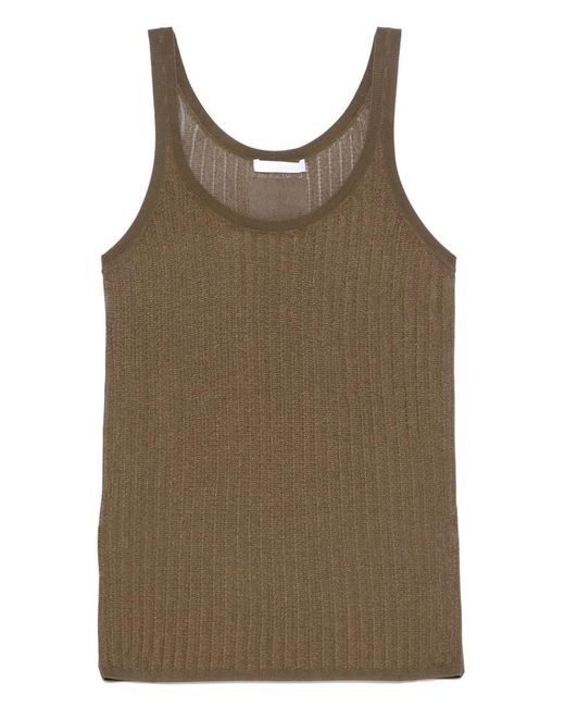Helmut Lang Brown Pointelle Tank.Petit
