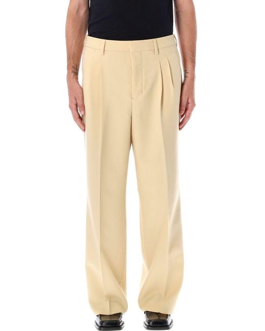 AMI Natural Ami Paris Straight Fit Trousers for men
