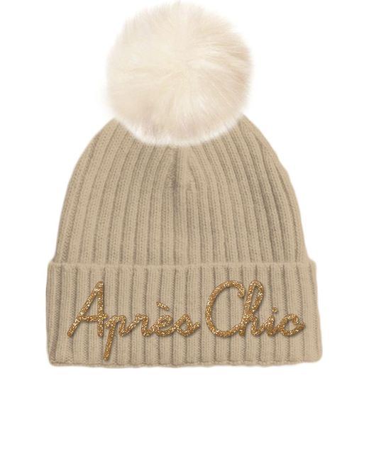 Mc2 Saint Barth Knitted Cap With Pon Pon Accessories in Natural Lyst