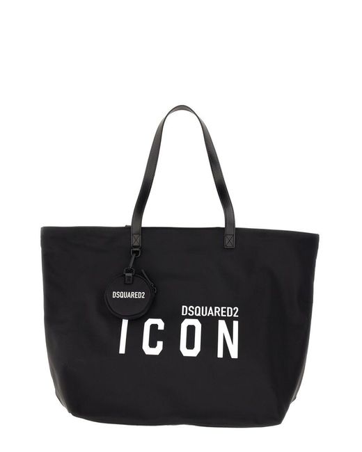 DSquared² Black "Be Icon" Shopper Bag