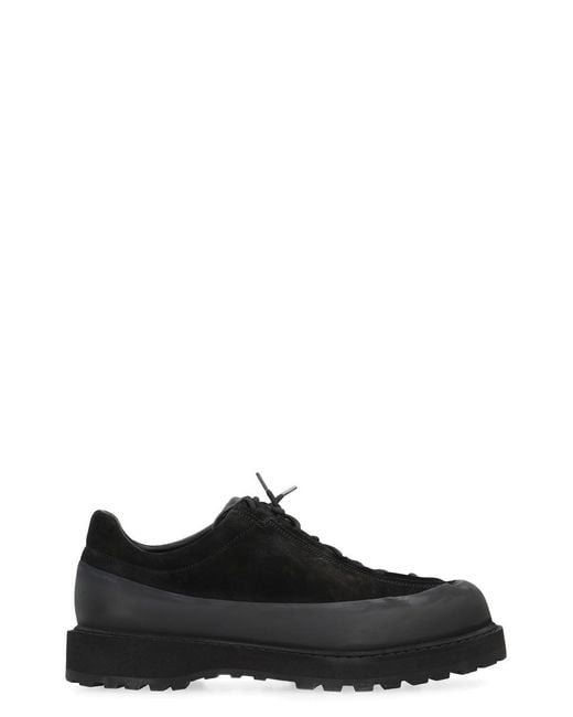 Stone Island Black Suede Low-Top Sneakers for men