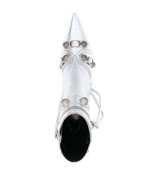 Balenciaga White Le Cagole Leather Boots